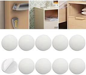 img 1 attached to 10-Pack of Self-Adhesive Silicone Wall Protectors - 1.57 inch / 40mm Diameter Door Handle Bumper Guard Stopper in White