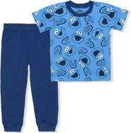 baby and toddler sesame street elmo active wear jogger set - shirt and pants logo