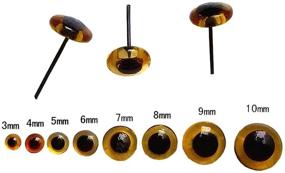 img 3 attached to 🔍 OLOEY 100pcs Amber Glass Eyes Kits (1Box) - 3/4/5/6/7/8/9/10/11/12mm, Ideal for Needle Felting, Bears, Dolls, Decoys, and Sewing Projects