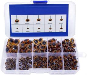 img 4 attached to 🔍 OLOEY 100pcs Amber Glass Eyes Kits (1Box) - 3/4/5/6/7/8/9/10/11/12mm, Ideal for Needle Felting, Bears, Dolls, Decoys, and Sewing Projects