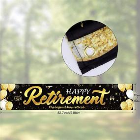 img 1 attached to 🎉 DUAIAI Happy Retirement Banner: Stylish Black and Gold Glitter Sign for Retirement Party Decorations - 82.7 x 16 Inch