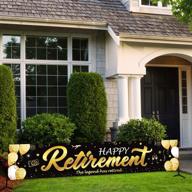 🎉 duaiai happy retirement banner: stylish black and gold glitter sign for retirement party decorations - 82.7 x 16 inch logo