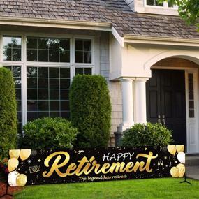 img 4 attached to 🎉 DUAIAI Happy Retirement Banner: Stylish Black and Gold Glitter Sign for Retirement Party Decorations - 82.7 x 16 Inch