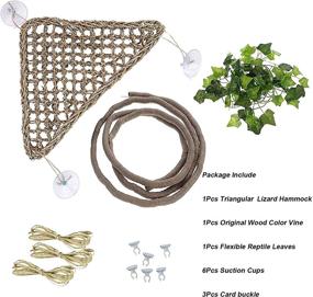 img 3 attached to 🦎 Seagrass Lizard Lounger Hammock Set | Flexible Climbing Jungle Vines, Reptile Leaves Tank Accessories Kit for Bearded Dragon, Anole, Gecko, Chameleon, Iguana, Frog, Snake - Terrarium Habitat Decor