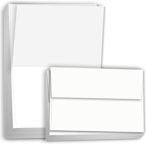 img 4 attached to 📇 Hamilco Thick White Cardstock: A2 Folded Place Tent Cards - 4 1/4 x 5 1/2", 80 lb Heavyweight Printer-Friendly Blank Stationery for Greetings and Invitations