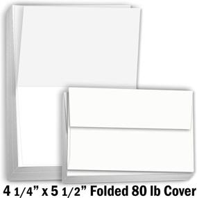 img 3 attached to 📇 Hamilco Thick White Cardstock: A2 Folded Place Tent Cards - 4 1/4 x 5 1/2", 80 lb Heavyweight Printer-Friendly Blank Stationery for Greetings and Invitations
