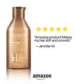 img 1 attached to Redken All Soft Shampoo - Intense Softness & Shine for Dry/Brittle Hair with Argan Oil