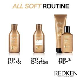 img 2 attached to Redken All Soft Shampoo - Intense Softness & Shine for Dry/Brittle Hair with Argan Oil