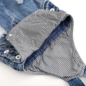img 2 attached to 👖 Kidscool Ripped Overalls for Girls and Boys' Clothing