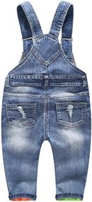 img 3 attached to 👖 Kidscool Ripped Overalls for Girls and Boys' Clothing