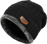 warmth and style combined: ysense men's oversized slouchy beanie - fleece lined knit skull cap for winter logo