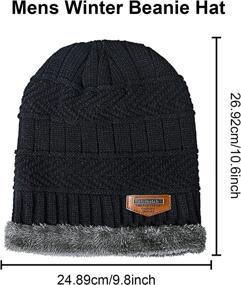 img 3 attached to Warmth and Style Combined: YSense Men's Oversized Slouchy Beanie - Fleece Lined Knit Skull Cap for Winter