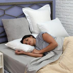img 2 attached to 🛏️ SensorPEDIC Value SofLOFT Fiber Filled Standard Pillow: Soft & Supportive with Cotton Cover, White