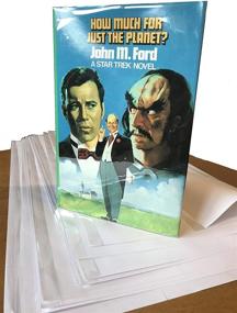 img 4 attached to Clear Book Jacket Protective Sheets: 10 Fold-On Archival Exact Fit Dust Covers (9x19)