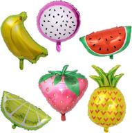 🎈 fruit shaped foil balloons: ideal decoration supplies for parties, weddings, and baby showers - 6pcs helium mylar balloons with photo props! логотип