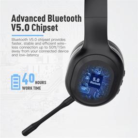 img 1 attached to Беспроводные наушники COOSII P80C Bluetooth с двумя микрофонами - беспроводные стереогарнитуры наушников с закрытыми амбушюрами для домашнего офиса, онлайн-классов, и 40 часов воспроизведения - совместимы с ноутбуками, Chromebook, мобильными телефонами - идеально подходят для Skype, Zoom.