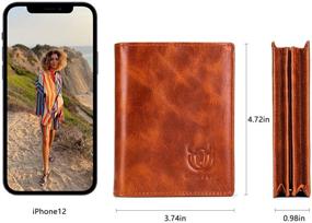 img 2 attached to BULLCAPTAIN Expanded Leather Capacity QB027YLW Men's Accessories for Wallets, Card Cases & Money Organizers