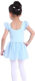 img 2 attached to Adorable Flutter Sleeves Leotard Skirted Clothing for Trendy Toddler Girls!