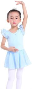 img 3 attached to Adorable Flutter Sleeves Leotard Skirted Clothing for Trendy Toddler Girls!