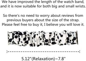 img 3 attached to MONOBLANKS Elastic Scrunchie Watch Band for Apple Watch 38mm/40mm 42mm/44mm 🐄 - Thick Elastic Replacement Band Compatible with iWatch Series 4/3/2/1 (Cow, 38MM/40MM)...