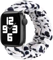 monoblanks elastic scrunchie watch band for apple watch 38mm/40mm 42mm/44mm 🐄 - thick elastic replacement band compatible with iwatch series 4/3/2/1 (cow, 38mm/40mm)... logo