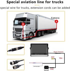 img 1 attached to 📷 IP69 Waterproof Backup Camera for Pick Up Trucks and RVs with 7 Inch Monitor - Reverse Camera System with Guide Line Customization and 49.2ft Extension Cord - Ideal for Trailers and Trucks