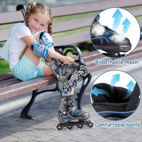 img 3 attached to Adjustable Inline Skates Adults Outdoor