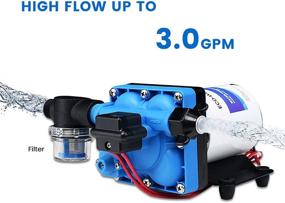 img 3 attached to 🚰 12V DC HOUSE 42-Series Water Pressure Pump: 3.0GPM, 55PSI Diaphragm Pump with Variable Flow & Filter for RV Yacht