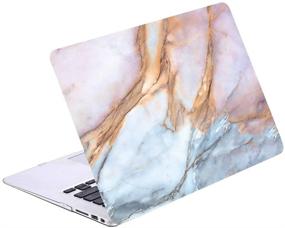 img 1 attached to Sykiila 13 Inch MacBook Air Case for A1369 / A1466 (2010-2017) - 4 in 1 Protective Bundle with Hard Shell Case, HD Screen Protector, TPU Keyboard Cover, Sleeve - Blue Pink Marble