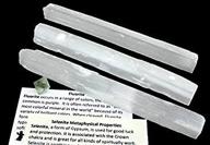 ✨ wholesale selenite (4) large stick wands - 6-8" long, with free black tourmaline crystal and educational id cards. ideal for reiki, chakra, healing, good luck, and protection - best bulk deal! logo
