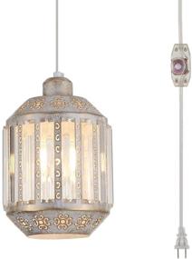 img 4 attached to 💡 YLONG-ZS Hanging Lamps Swag Lights: 16.4 FT Cord Pendant Light with Dimmer Switch for Kitchen Island, Dining Room, Entryway Bedroom