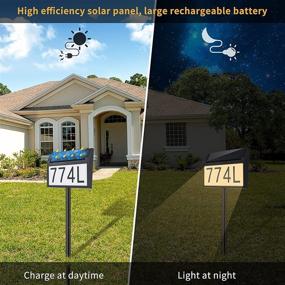 img 1 attached to 🏡 Solar Powered House Address Numbers Sign - IP65 Waterproof Lighted Address Plaque for Yard, Home, and Driveway with Three Lighting Modes