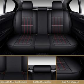 img 2 attached to AOOG Leather Car Seat Covers Interior Accessories in Covers