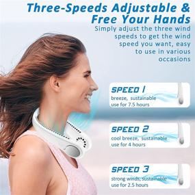 img 2 attached to Rechargeable Portable Neck Fan - Bladeless Wearable Personal Cooling Device for 🌬️ Neck, Super Quiet, Headphone Design, Office - Ideal Neck Cooling Fan for Women