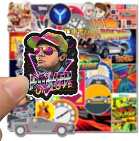 img 3 attached to 🔒 Waterproof Aesthetic Stickers Set: 50pcs Back to The Future Fans Stickers for Laptop, Water Bottle, Luggage, Snowboard, Bicycle, Skateboard Decal - Perfect for Kids, Teens, and Adults