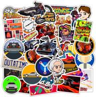 🔒 waterproof aesthetic stickers set: 50pcs back to the future fans stickers for laptop, water bottle, luggage, snowboard, bicycle, skateboard decal - perfect for kids, teens, and adults logo