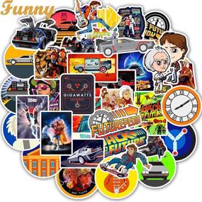 img 2 attached to 🔒 Waterproof Aesthetic Stickers Set: 50pcs Back to The Future Fans Stickers for Laptop, Water Bottle, Luggage, Snowboard, Bicycle, Skateboard Decal - Perfect for Kids, Teens, and Adults