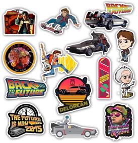 img 1 attached to 🔒 Waterproof Aesthetic Stickers Set: 50pcs Back to The Future Fans Stickers for Laptop, Water Bottle, Luggage, Snowboard, Bicycle, Skateboard Decal - Perfect for Kids, Teens, and Adults