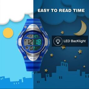 img 1 attached to 👦 Ultimate Kids Sport Digital Watch: Waterproof, LED Alarm, Stopwatch - Boys & Girls Outdoor Electronic Watches