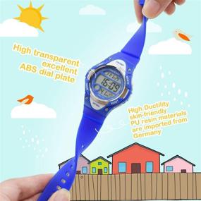 img 3 attached to 👦 Ultimate Kids Sport Digital Watch: Waterproof, LED Alarm, Stopwatch - Boys & Girls Outdoor Electronic Watches