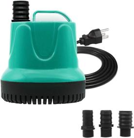img 4 attached to 🐟 Quiet Submersible Water Pump with 6.6ft High Lift, 5ft Power Cord | 2 Nozzles for Fish Tank, Pond, Aquarium, Statuary, Hydroponics | 40W, 2500L/H
