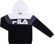 fila heritage unisex kids hooded brushed fleece sweatshirt with hood - stylish hoodie for boys and girls (kids clothes) logo