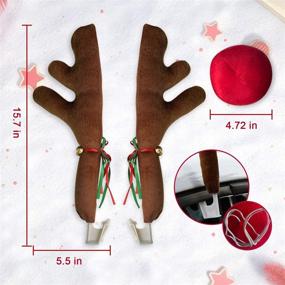 img 1 attached to 🦌 Enhance Your Vehicle's Festive Spirit with Car Christmas Reindeer Antler Decorations: Jingle Bells, Rudolph Reindeer, Red Nose, and More!
