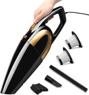 🚗 luckybay portable car vacuum cleaner - 120w 6500pa wet dry powerful cyclonic suction corded handheld vacuum with carrying bag & extra filter for vehicles логотип