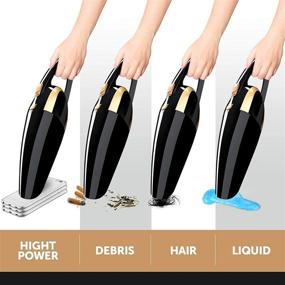 img 2 attached to 🚗 Luckybay Portable Car Vacuum Cleaner - 120W 6500PA Wet Dry Powerful Cyclonic Suction Corded Handheld Vacuum with Carrying Bag & Extra Filter for Vehicles