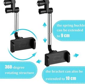 img 2 attached to 📱 Convenient and Versatile 2-Piece Rear View Mirror Car Phone Holders for GPS and Phone Use - 360-Degree Rotatable Universal Holder for 47-71mm Wide Phones (Black)