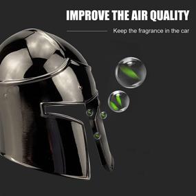 img 3 attached to Grey Industrial Style Helmet Car Aromatherapy Fragrance Diffuser with Silicone Clip - Includes DIY PE Block for Car, Home, and Office Use