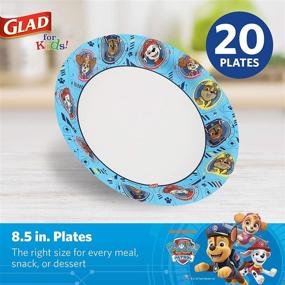 img 3 attached to Glad for Kids Paw Patrol Paper Plates – 20 Count, 8.5 Inches: Heavy Duty, Soak Proof & Microwavable Disposable Plates for Kids' Parties and Everyday Use