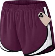 🩳 fulbelle women's double layer athletic shorts: elastic waist, pockets, and performance logo