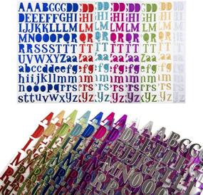 img 2 attached to 🎨 URlighting Glitter Alphabet Stickers (8 Colors) - Self Adhesive Decals for Scrapbooking, Greeting Cards, Notebooks, Journals & Kids Learning - 8 Sheets